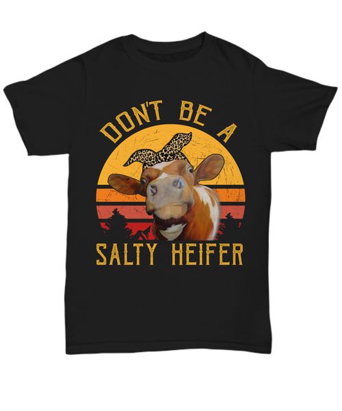 funny salty heifer t-shirt cow lover tee gift women farmer cattle girls custom graphic tees tee shirt
