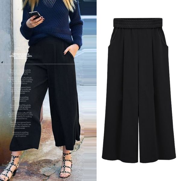 l-5xl plus size casual women trousers 2019 autumn elastic waist ankle-length big yards loose wide leg pants female, Black
l-5xl plus size casual women trousers 2019 autumn elastic waist ankle-length big yards loose wide leg pants female, Black