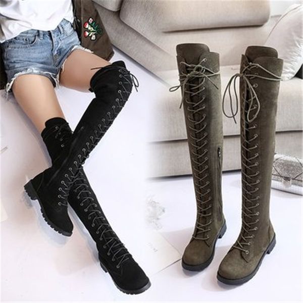 new women's shoes over the knee boot lace up slim thigh round toe long thigh boots fashion square heel bota feminina plus 34-43, Black
new women's shoes over the knee boot lace up slim thigh round toe long thigh boots fashion square heel bota feminina plus 34-43, Black