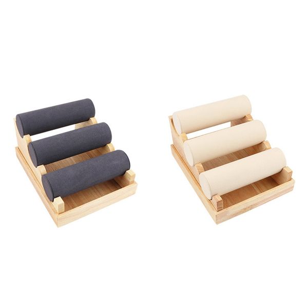 wood 3 tier bracelet watch stand holder jewelry showcase display storage necklace bangle organizer, Pink;blue
wood 3 tier bracelet watch stand holder jewelry showcase display storage necklace bangle organizer, Pink;blue