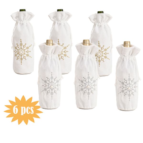 christmas decorations 6pcs silver and gold snowflake drawstring wine bottle cover gift bag for home dinner party decoration xmas table decor
christmas decorations 6pcs silver and gold snowflake drawstring wine bottle cover gift bag for home dinner party decoration xmas table decor
