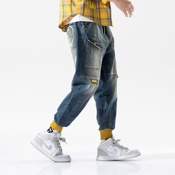 men's jeans streetwear men vintage blue loose joggers pants hombre multiple pockets patchwork cargo hip hop
men's jeans streetwear men vintage blue loose joggers pants hombre multiple pockets patchwork cargo hip hop