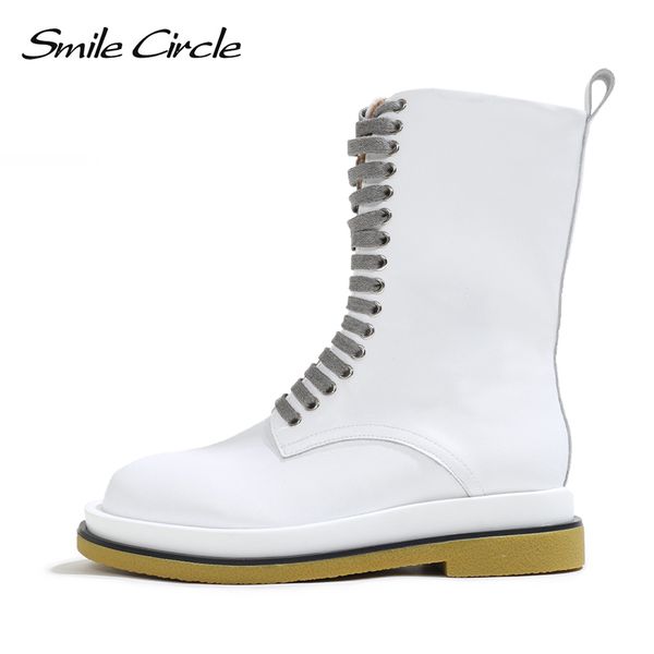 smile circle genuine leather ankle boots women flats platform shoes autumn fashion lace-up ladies short boots, Black
smile circle genuine leather ankle boots women flats platform shoes autumn fashion lace-up ladies short boots, Black
