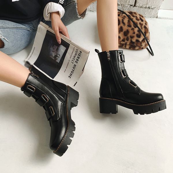autumn martin boots women 5.5cm heeled streetwear comfortable thick platform ankle boot big size sd011, Black
autumn martin boots women 5.5cm heeled streetwear comfortable thick platform ankle boot big size sd011, Black