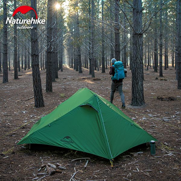 Naturehike 2020 New Double Camping Tent Outdoor Ultralight 1.4kg 20d Silicone Large Space Hiking Double Door Tent With Mat