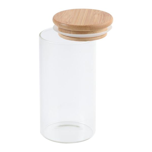 300ml clear glass jar sealed canister storage container for loose coffee bean sugar salt 6.5x12cm with bamboo lid 
300ml clear glass jar sealed canister storage container for loose coffee bean sugar salt 6.5x12cm with bamboo lid