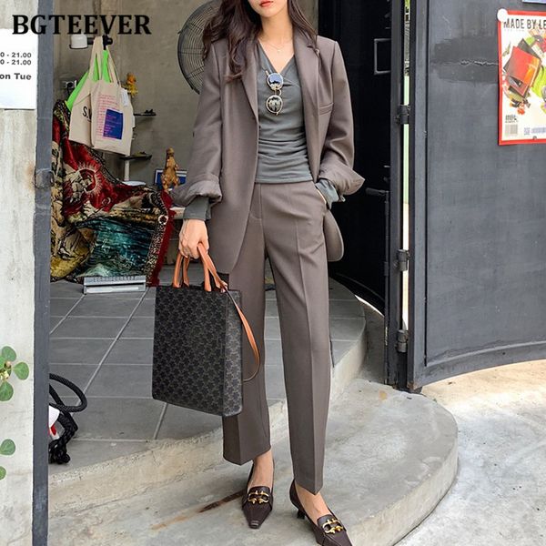 bgteever elegant 2 pieces set women pant suits single button jacket & high waist loose pants 2020 autumn stylish blazer suit, White
bgteever elegant 2 pieces set women pant suits single button jacket & high waist loose pants 2020 autumn stylish blazer suit, White