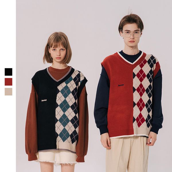 sweater vest men women japanese loose couple stitching sweater vest men's 2020 new autumn bottoming trend cool, Black;white
sweater vest men women japanese loose couple stitching sweater vest men's 2020 new autumn bottoming trend cool, Black;white