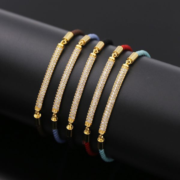 2020 fashion adjustable size gold macrame bracelet fashion micro paved crystal diamonds tube cuboid leather bracelet for girls, Golden;silver
2020 fashion adjustable size gold macrame bracelet fashion micro paved crystal diamonds tube cuboid leather bracelet for girls, Golden;silver