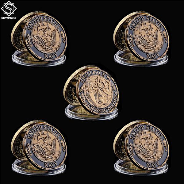5pcs usa copper challenge craft navy shellback crossing the line sailor military souvenir value coin
5pcs usa copper challenge craft navy shellback crossing the line sailor military souvenir value coin