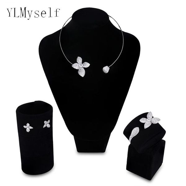 2020 new bridesmaid wedding jewelry sets necklace+bracelet+earrings+gift ring party accessories beautiful flower jewellery, Silver
2020 new bridesmaid wedding jewelry sets necklace+bracelet+earrings+gift ring party accessories beautiful flower jewellery, Silver