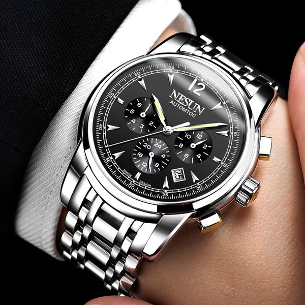 wristwatches nesun watch men's business casual automatic multi-function mechanical fashion luxury stainless steel strap calendar, Slivery;brown
wristwatches nesun watch men's business casual automatic multi-function mechanical fashion luxury stainless steel strap calendar, Slivery;brown