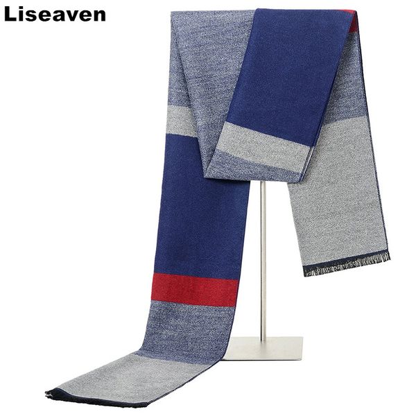 liseaven new mens long warm winter scarf men fashion casual striped tassel scarves, Blue;gray
liseaven new mens long warm winter scarf men fashion casual striped tassel scarves, Blue;gray