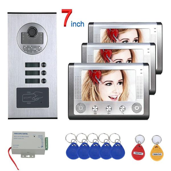 video door phones 7 inch 3 apartment/family phone intercom system rfid ir-cut hd 1000tvl camera doorbell waterproof
video door phones 7 inch 3 apartment/family phone intercom system rfid ir-cut hd 1000tvl camera doorbell waterproof