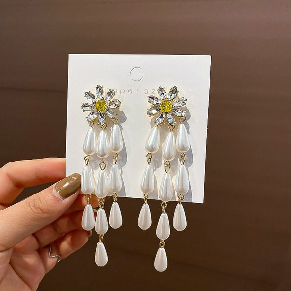 dangle & chandelier korean style simple girl exaggerated zircon flowers imitation pearl tassel drop earrings for women fashion jewelry acces, Silver
dangle & chandelier korean style simple girl exaggerated zircon flowers imitation pearl tassel drop earrings for women fashion jewelry acces, Silver