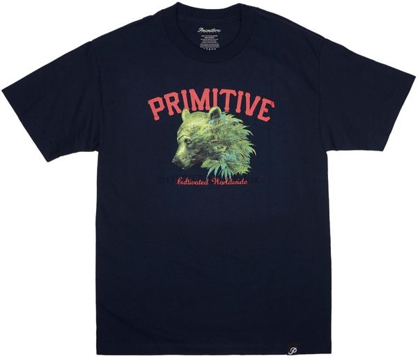 primitive apparel cultivated bear t shirt mens skatewear navy