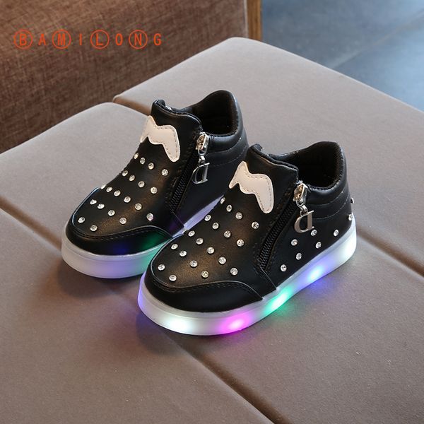 bamilong fashion girls crystal led lumineus sneakers children non-slip sports shoes kids light up casual shoes k140, Black
bamilong fashion girls crystal led lumineus sneakers children non-slip sports shoes kids light up casual shoes k140, Black