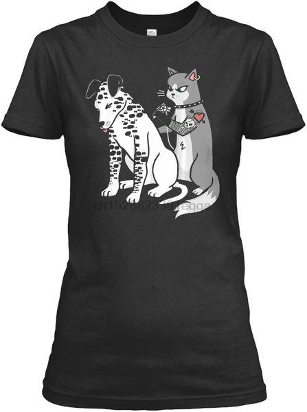 men t shirt tattoo cat inked dalmatian cartoon funny women t-shirt