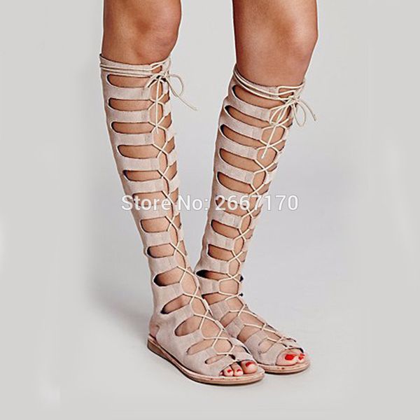 botas mujer faux suede rome boot cross-tied cut-outs vintage shoes summer knee high boots women lace up flat gladiator sandals, Black
botas mujer faux suede rome boot cross-tied cut-outs vintage shoes summer knee high boots women lace up flat gladiator sandals, Black
