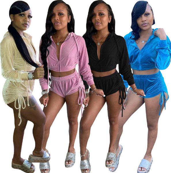 women pleuche tracksuit hooded 2 piece set long sleeve jacket+mini shorts sports jogger suits casual outfits solid color sportswear 3830, White
women pleuche tracksuit hooded 2 piece set long sleeve jacket+mini shorts sports jogger suits casual outfits solid color sportswear 3830, White