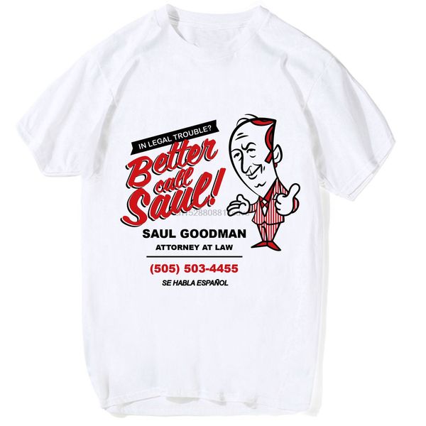 better call saul goodman men white t-shirt funny short sleeve cotton tee