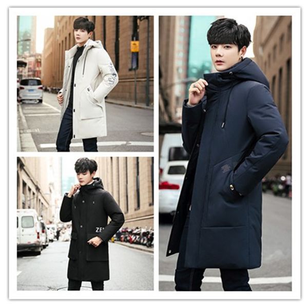 men's down & parkas 2021 winter jacket medium length white duck hooded stand collar coat, Black
men's down & parkas 2021 winter jacket medium length white duck hooded stand collar coat, Black