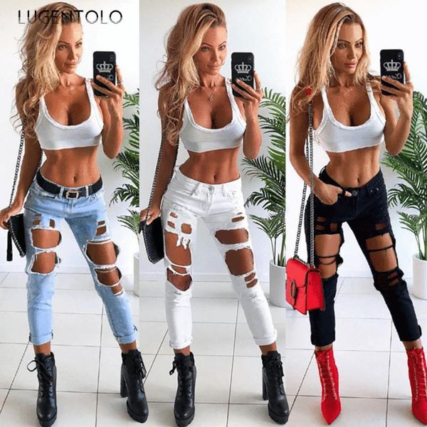 lugentolo summer women's fashion jeans all-match ripped hole jeans women's casual solid high waist street simple sexy, Blue
lugentolo summer women's fashion jeans all-match ripped hole jeans women's casual solid high waist street simple sexy, Blue