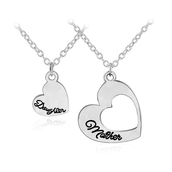 mother daughter heart pendant chain necklace 2 pcs/set family jewelry for women girls mom necklaces, Silver
mother daughter heart pendant chain necklace 2 pcs/set family jewelry for women girls mom necklaces, Silver