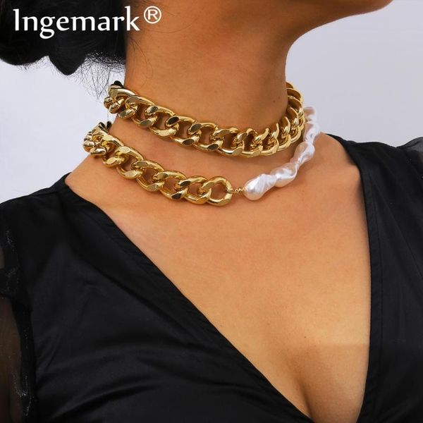 punk miami cuban chunky thick chain necklace collar statement goth boho baroque pearl beaded link metal necklace women jewelry, Silver
punk miami cuban chunky thick chain necklace collar statement goth boho baroque pearl beaded link metal necklace women jewelry, Silver