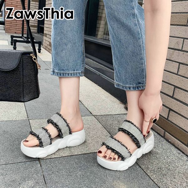 zawsthia 2020 summer fashion flip flops woman platform shoes women wedges slides mules slippers with crystal big size 44 45 46, Black
zawsthia 2020 summer fashion flip flops woman platform shoes women wedges slides mules slippers with crystal big size 44 45 46, Black