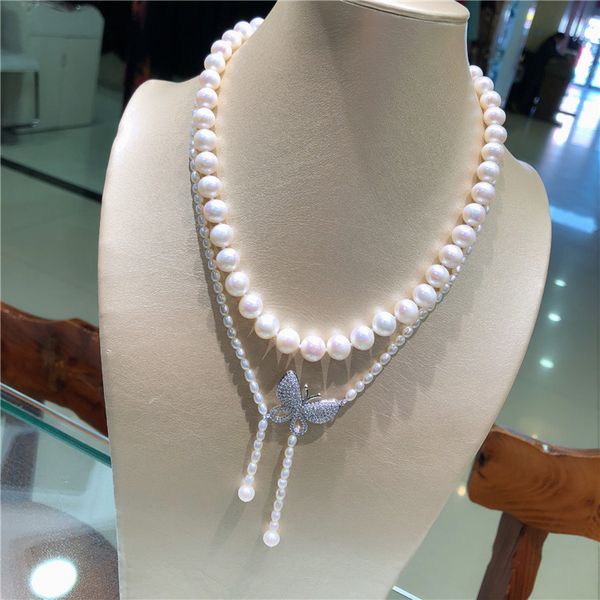 100% natural 2rows 5-7mm 9-10mm white freshwater pearl butterfly necklace 18inch fashion girls jewelry, Silver
100% natural 2rows 5-7mm 9-10mm white freshwater pearl butterfly necklace 18inch fashion girls jewelry, Silver