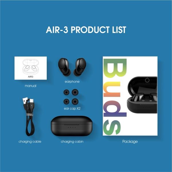 air-3 tws ear buds wireless mini bluetooth headphones headset with mic stereo bluetooth 5.0 earphone for android samsung iphone smartphone
air-3 tws ear buds wireless mini bluetooth headphones headset with mic stereo bluetooth 5.0 earphone for android samsung iphone smartphone