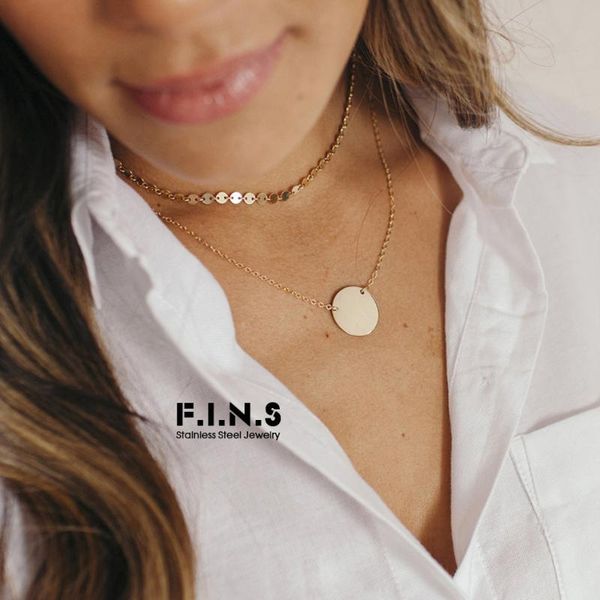 f.i.n.s 2 pcs choker necklace women real 316l stainless steel necklace for women not dark 15mm round pendant layered, Silver
f.i.n.s 2 pcs choker necklace women real 316l stainless steel necklace for women not dark 15mm round pendant layered, Silver