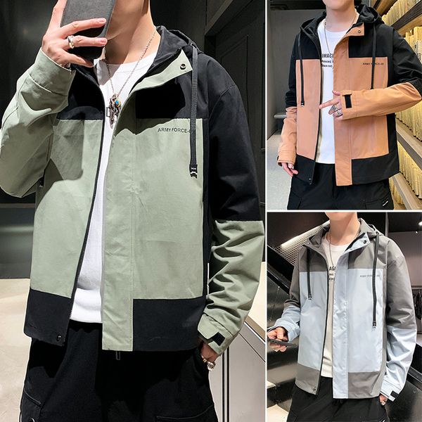 new autumn men's fashion jacket 2020 youth casual personality trend loose coat pannelled zipper hoodied contrast color spring korean st, Black;brown
new autumn men's fashion jacket 2020 youth casual personality trend loose coat pannelled zipper hoodied contrast color spring korean st, Black;brown