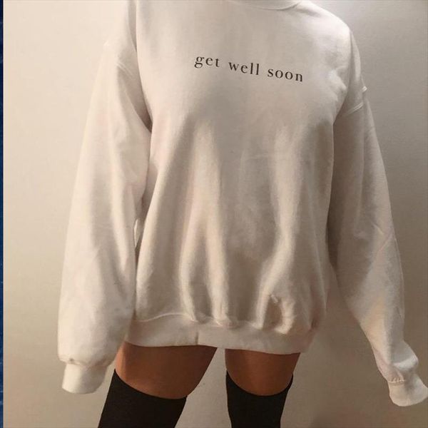 get well soon ariana grande sweetener crewneck sweatshirt women casual pullover long sleeve hoodie thank u next, Black
get well soon ariana grande sweetener crewneck sweatshirt women casual pullover long sleeve hoodie thank u next, Black