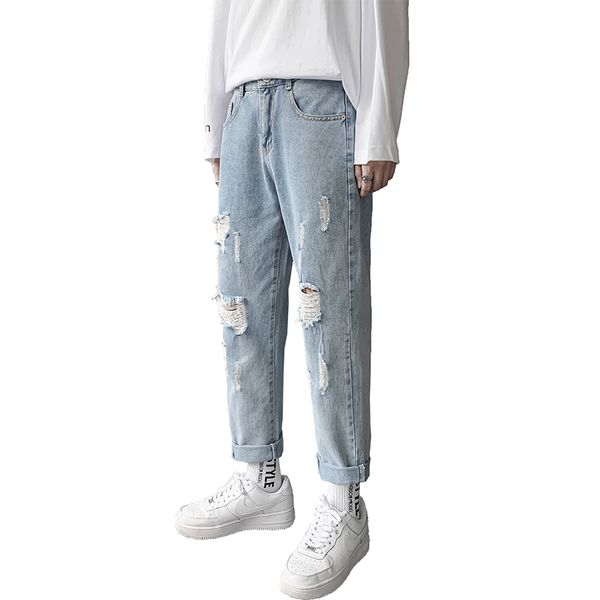 2020 autumn spring men's ripped print street hip hop punk stretch bike jeans trendy holes straight denim trouers, Blue
2020 autumn spring men's ripped print street hip hop punk stretch bike jeans trendy holes straight denim trouers, Blue