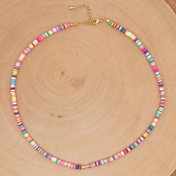 go2boho african necklace rainbow 4mm polymer clay beads handmade collier vinyl heishi necklaces jewellery 2020 new fashion, Golden;silver
go2boho african necklace rainbow 4mm polymer clay beads handmade collier vinyl heishi necklaces jewellery 2020 new fashion, Golden;silver