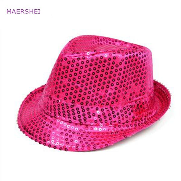 maershei performance sequin jazz cap women dance show hat men's hat, Blue;gray