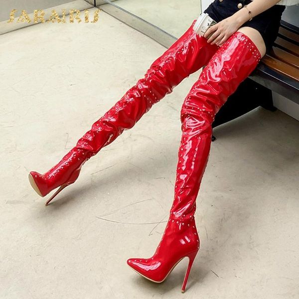 sarairis 2020 thin high heels spring trend boots women shoes pointed toe zipper rivet over the knee boots ladies, Black
sarairis 2020 thin high heels spring trend boots women shoes pointed toe zipper rivet over the knee boots ladies, Black