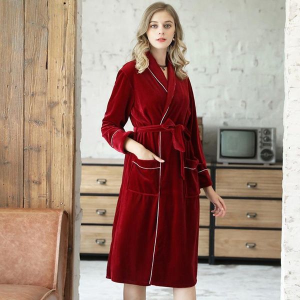 lingerie pajamas for women home clothes velvet robe bathrobe wedding bridal gown winter sleepwear pocket belts h4, Black;red
lingerie pajamas for women home clothes velvet robe bathrobe wedding bridal gown winter sleepwear pocket belts h4, Black;red