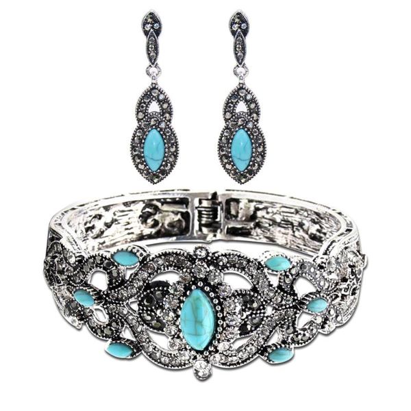 ethnic turkish women green stone earrings bangle cuff jewelry sets antique silver color hollow flower drop earring bracelet sets
ethnic turkish women green stone earrings bangle cuff jewelry sets antique silver color hollow flower drop earring bracelet sets
