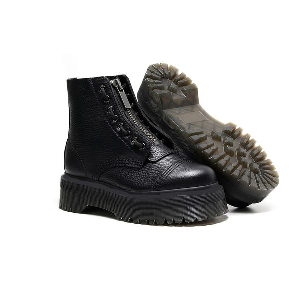 women black platform martin boots 8 holes front zipper leather designer lady ankle booties frauen stiefel
women black platform martin boots 8 holes front zipper leather designer lady ankle booties frauen stiefel
