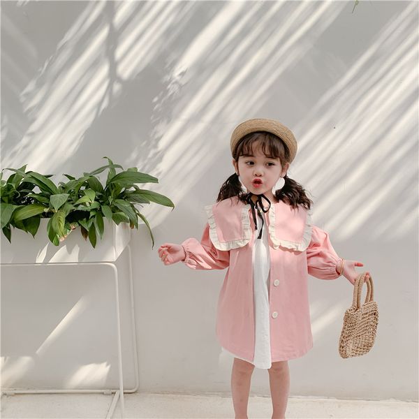 2020 new korean version of the girl lady college wind pink trench coat female baby embroidered letter coat autumn, Blue;gray
2020 new korean version of the girl lady college wind pink trench coat female baby embroidered letter coat autumn, Blue;gray