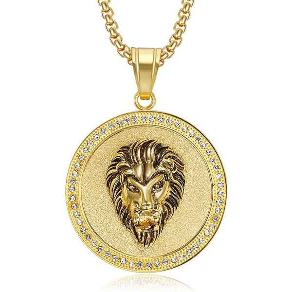 hip hop rhinestones paved bling iced out stainless steel male lion round pendants necklaces for men rapper jewelry drop shipping, Silver
hip hop rhinestones paved bling iced out stainless steel male lion round pendants necklaces for men rapper jewelry drop shipping, Silver