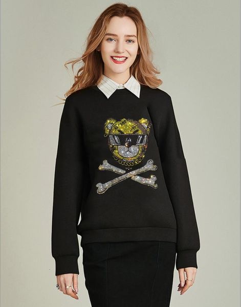 new dril women hoodie long sleeve pullover skull sweatshirt winter o-neck women clothes diamond stone hoodies casual top, Black
new dril women hoodie long sleeve pullover skull sweatshirt winter o-neck women clothes diamond stone hoodies casual top, Black