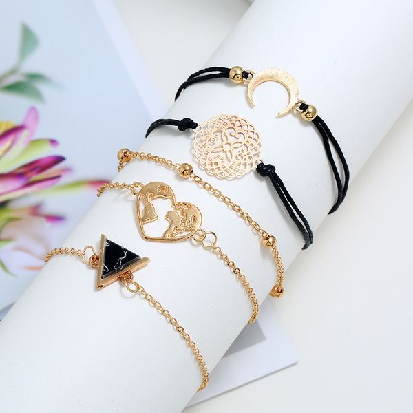 charm bracelets 5 pcs/set women's fashion crystal leaves geometric chain gold bracelet set bohemian vintage jewelry adjustable gift mul, Golden;silver
charm bracelets 5 pcs/set women's fashion crystal leaves geometric chain gold bracelet set bohemian vintage jewelry adjustable gift mul, Golden;silver