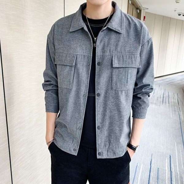 2020 spring and autumn korean style casual lapel men's youth handsome tooling jacket jacket men's mjaxg, Blue
2020 spring and autumn korean style casual lapel men's youth handsome tooling jacket jacket men's mjaxg, Blue