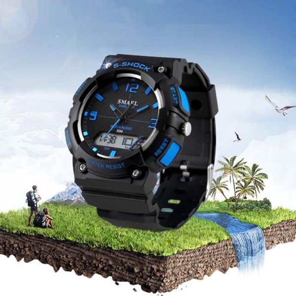 wristwatches wrist watch men sports dual display clock relogio masculino multi-function waterproof electronic wristwatch outdoor 40*, Slivery;brown
wristwatches wrist watch men sports dual display clock relogio masculino multi-function waterproof electronic wristwatch outdoor 40*, Slivery;brown