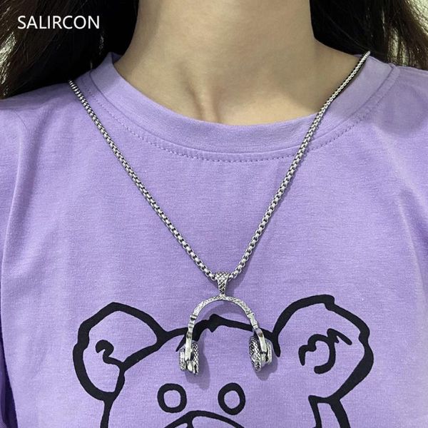 salircon punk stainless steel headset pendant choker necklaces goth popcorn chain silver color long necklace cool jewelry
salircon punk stainless steel headset pendant choker necklaces goth popcorn chain silver color long necklace cool jewelry