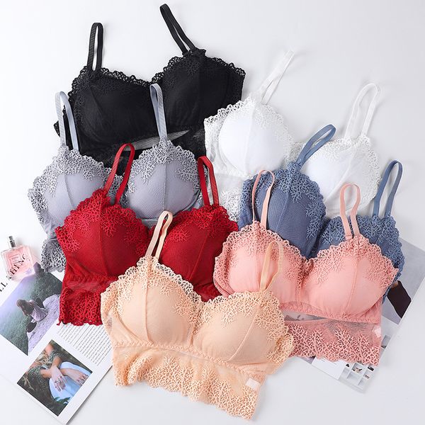 bras 2021 arrival lace wireless for women lingerie breathable push up bra adjusted plus size bralette small chest, Red;black
bras 2021 arrival lace wireless for women lingerie breathable push up bra adjusted plus size bralette small chest, Red;black